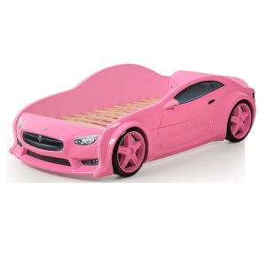 Кровать-машинка объемная EVO "Тесла" розовый