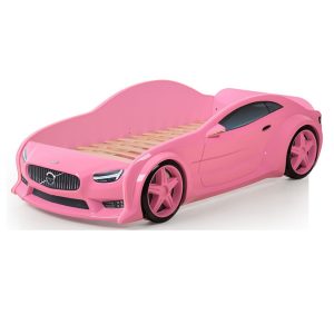 Кровать-машинка объемная EVO "Вольво" розовый