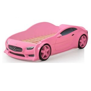 Кровать-машинка объемная EVO "Мерседес" розовый
