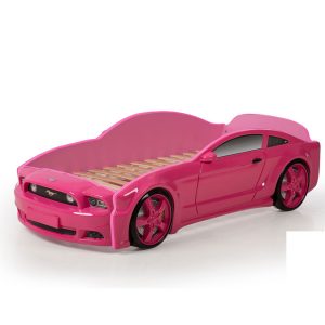 Кровать-машина "Мустанг" 3D розовый
