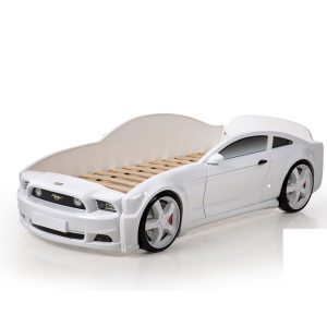 Кровать-машина "Мустанг" 3D белый